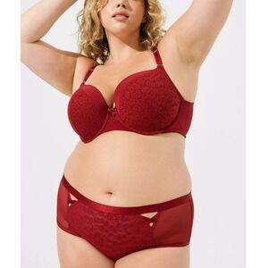 Torrid Women's Rhubarb Animal Lace Mid Rise Cheeky‎ Panty Size 6X
